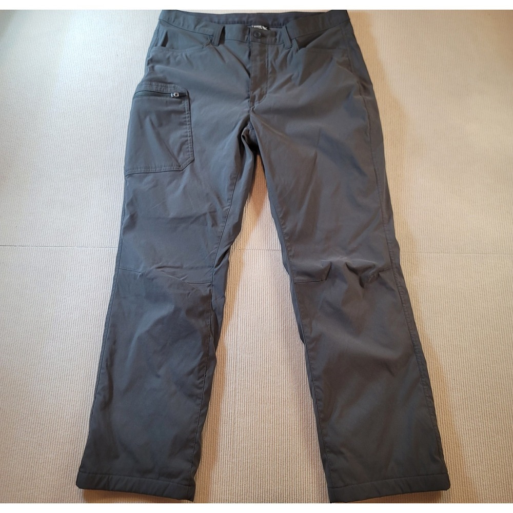 Eddie Bauer Mens Travex Fleece Lined Tech Pants 34x30 Gray Water Resistant